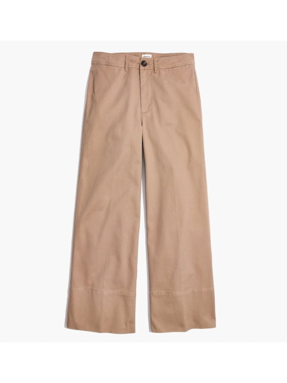 Madewell Langford Wide-Leg Crop Pants 26 Light Latte Stretch Chino G7641